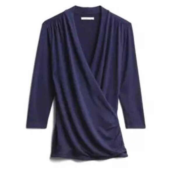 41 Hawthorn Henri Surplice Wrap Ruched Knit Top XS - Picture 1 of 11